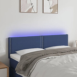 Maison Chic Tête de lit scandinave à LED,meuble de chambre Bleu 144x5x78/88 cm Tissu -MN10801