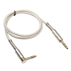 1 pièce 6.35mm mâle à mâle audio stéréo câble aux 90 degrés angle droit 100cm