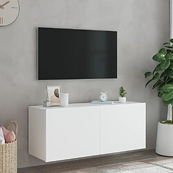 Acheter vidaXL Meuble TV mural avec lumières LED blanc 100x35x41 cm