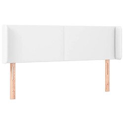 vidaXL Tête de lit avec oreilles Blanc 147x16x78/88 cm Similicuir