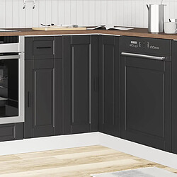 Avis vidaXL Armoire d'angle de cuisine Porto noir bois d'ingénierie