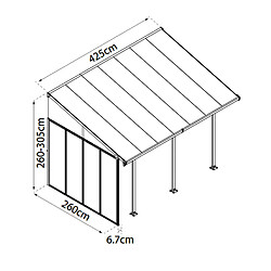 Paroi latérale blanche pour pergola - 704482 - PALRAM