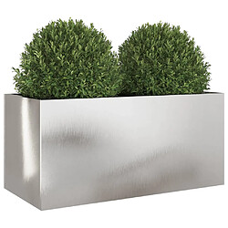 Avis vidaXL Jardinière argenté 62x30x29 cm acier inoxydable