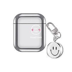 GUPBOO Airpods Coque Housse Étui Protecteur Compatible pour AirPods1/2-bande dessinée smiley fard à joues galvanoplastie