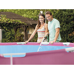 Piscine tubulaire Metal Frame Pink ronde 2,44 x 0,76 m (avec filtration) - Intex pas cher