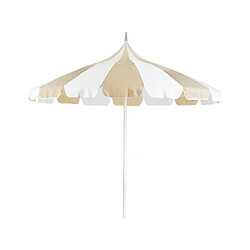 Beliani Parasol de jardin d 245 cm beige et blanc MINOA