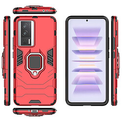 Htdmobiles Coque pour Xiaomi Poco F5 Pro 5G / Redmi K60 / K60 Pro - housse etui rigide anti choc + film ecran - ROUGE