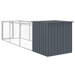 Acheter vidaXL Niche pour chien avec cour anthracite 110x405x110 cm