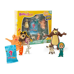 Figurines - MASHA AND THE BEAR - Coffret 7 figurines avec 1 surprise - Taille 5-7 cm - a partir de 3 ans - MHA31