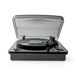 NC Platine Vinyle Bluetooth MP3 33 rpm / 45 rpm / 78 rpm Courroie Stéréo RCA Bluetooth® 18W (Pré) amplificateur intégré MDF NOIR