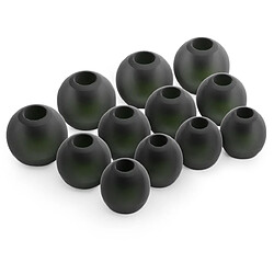 OKULI 12 x Écouteurs en Silicone Embouts d'oreilles pour Fitbit Flyer Casque Écouteurs en Noir