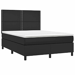 Avis Maison Chic Lit Adulte - Lit simple Lit à sommier tapissier avec matelas moelleux - Meuble de Chambre - Noir 140x200 cm Similicuir -MN67994