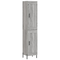 vidaXL Buffet haut Sonoma gris 34,5x34x180 cm Bois d'ingénierie