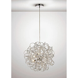 Luminaire Center Suspension Cassidy Argent 6 ampoules 48cm