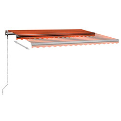 Acheter vidaXL Auvent manuel rétractable avec LED 400x300 cm Orange et marron