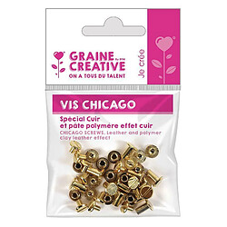 Graines Creatives 20 vis Chicago dorées - attaches cuir 10 mm x Ø 9,5 mm