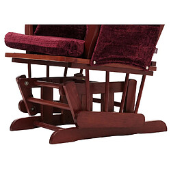 Acheter Mendler Fauteuil relax HWC-C76, fauteuil à bascule Fauteuil à bascule avec pouf Tissu/Textile chenille (465g/m²) ~ bordeaux, piètement foncé