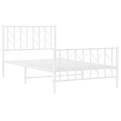 Acheter Maison Chic Cadre/structure de lit métal et tête de lit + pied de lit pour adulte - Lit Moderne Chambre blanc 100x190cm -MN23425