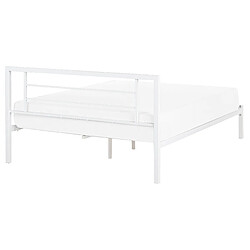 Beliani Lit double en métal blanc 160 x 200 cm CUSSET pas cher