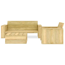 Maison Chic Salon de jardin 3 pcs - Table et chaises d'extérieur - Mobilier/Meubles de jardin Moderne Bois de pin imprégné -MN85494