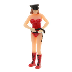 1/64 Personnage Figure Modèle S échelle Rue Scène Mises En Page Femme Rouge