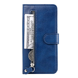 Etui en PU poche zippée mode bleu pour votre Xiaomi Redmi Note 9S/9 Pro Max/9 Pro