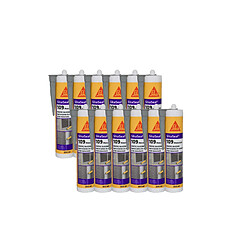 Lot de 12 mastic silicones SIKA Sikaseal 109 Menuiserie - Gris - 300ml