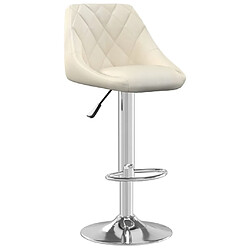 vidaXL Tabouret de bar Crème Velours