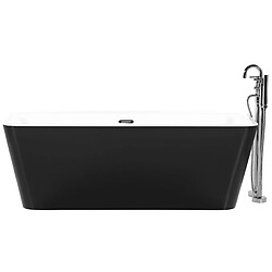 Beliani Baignoire semi-îlot noire 170 x 80 cm HASSEL