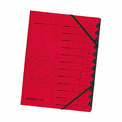 Herlitz 10843324 Trieur A4 Colorspan avec onglets 1-12, 355 g/m² (Rouge) (Import Allemagne)