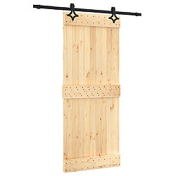 vidaXL Porte coulissante et kit de quincaillerie 85x210 cm pin massif