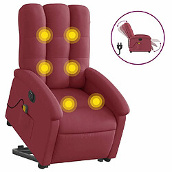 Maison Chic Fauteuil Relax pour salon, Fauteuil inclinable de massage électrique Rouge bordeaux Tissu -GKD75604