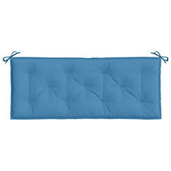 Avis vidaXL Coussin de banc de jardin bleu mélangé 120x50x7 cm tissu