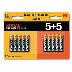 Batteries Kodak XTRALIFE 1,5 V AAA (10 Unités)