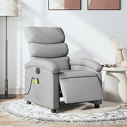 Maison Chic Fauteuil Relax pour salon, Fauteuil de massage inclinable électrique gris clair tissu -GKD99085