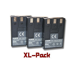 Vhbw 3 x batteries Li-Ion 650mAh (3.6 V) pour Canon Powershot-, Digital Serie, z.B. Ixus i5, Ixus Digital 700, 750,etc. remplace: NB-3L.