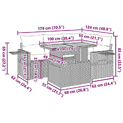 vidaXL Salon de jardin 5 pcs avec coussins noir résine tressée pas cher