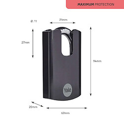 Avis YALE Y300CB/63/127/1 Vorhängeschloss 63 mm Schwarz Schlüsselschloss (Y300CB/63/127/1)