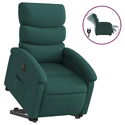 vidaXL Fauteuil inclinable électrique vert foncé tissu