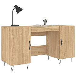 Avis Maison Chic Bureau,Table de travail,bureau de travail pour chambre chêne sonoma 140x50x75 cm bois d'ingénierie -GKD83178