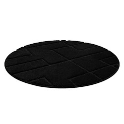 RUGSX Tapis de salle de bain SUPREME cercle LINES, lignes, antidérapant, doux - noir cercle 100 cm