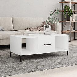 Maison Chic Table basse,Table Console Table d'appoint, Table pour salon blanc 102x50x40 cm bois d'ingénierie -MN56131