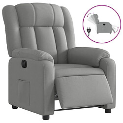 vidaXL Fauteuil inclinable électrique Gris clair Tissu