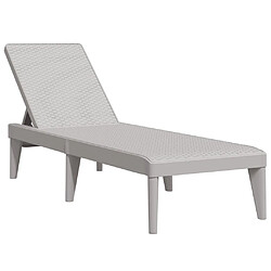 Maison Chic Chaise longue, Transat gris 186x60x29 cm PP