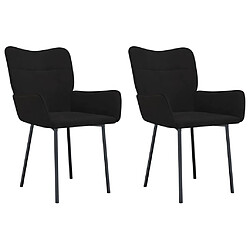 vidaXL Chaises à manger lot de 2 Noir Velours