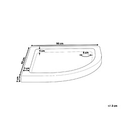 Avis Beliani Bac de douche 90 x 90 x 7 cm Blanc SIUNA