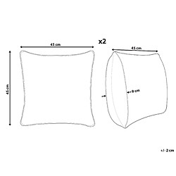 Avis Beliani Lot de 2 coussins CYANOTIS Coton 45 x 45 cm Floral Impression en bloc Vert