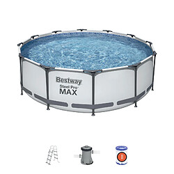 Piscine Hors-sol Tubulaire Bestway Steel Pro Max 366x100 cm Épurateur à Cartouche de 2 006 L/H Échelle