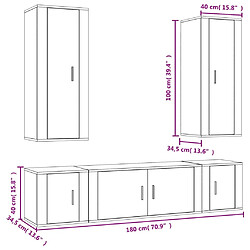 vidaXL Ensemble de meubles TV 5 pcs Blanc brillant Bois d'ingénierie pas cher