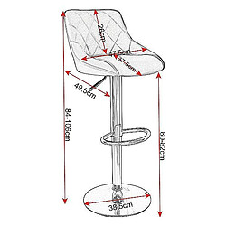 Helloshop26 Tabouret de bar design noir 19_0000385 pas cher